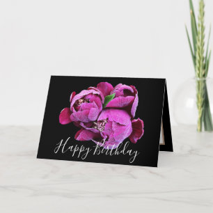 Carte Floral Bouquet Pink Peonies Fleur Fille Anniversai