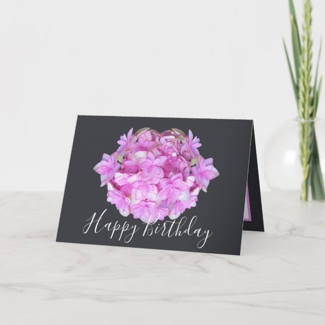 Carte Floral Chic Bouquet Rose Hydrangea Floral Annivers (Devant)
