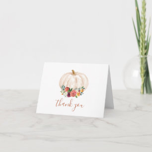 Carte Floral Chute en amour Citrouille Merci Mariage