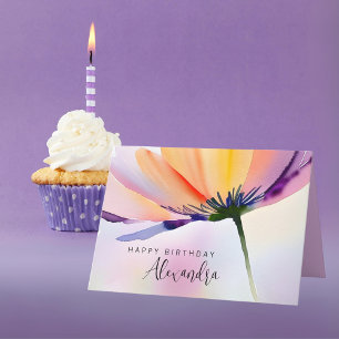 Carte Floral Contemporain Personnalisé Anniversaire Tout