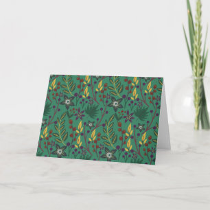 Carte Floral continu fleurs motif vert arrière - plan