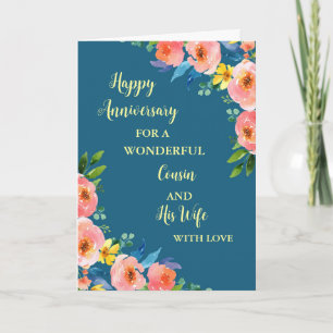 Carte Floral Cousin et son anniversaire de femme