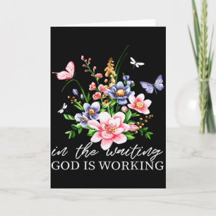Carte Floral Dans L'attente Dieu Travaille Foi Jésus C