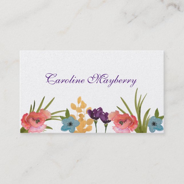 Carte Floral de visite personnelle (Devant)