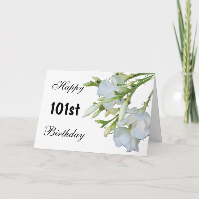Carte Floral Design Personalised 101st Birthday Card (Devant)