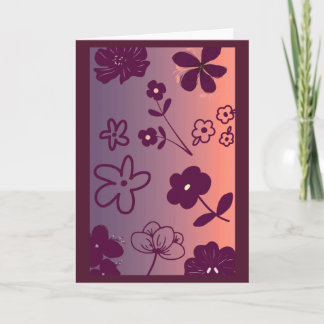 Carte Floral Design print with a touch of pink
