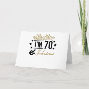 Carte floral doré j'ai 70 ans et je suis fabuleuse