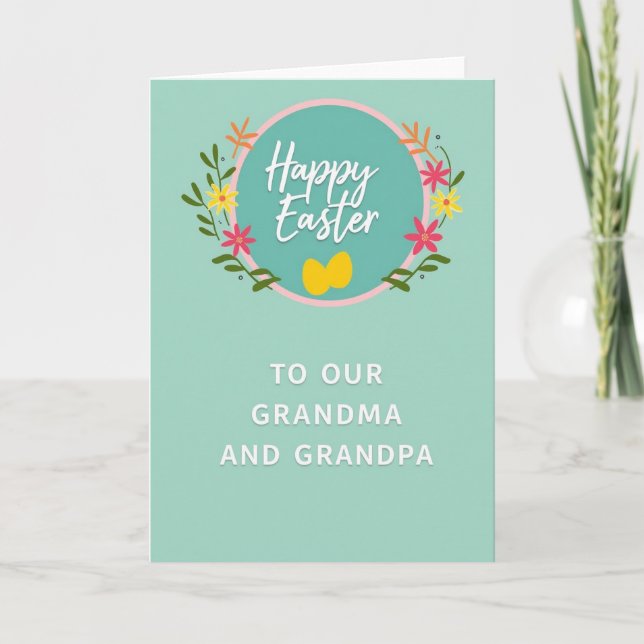 Carte Floral Easter Grandma Grandpa Card (Devant)