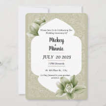 Carte Floral Elegant Floral Mariage