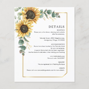 Carte Floral Eucalyptus Sunflower Détails du Maria