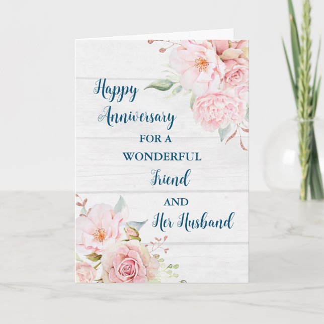 Carte Floral Friend et son anniversaire de mari (Devant)