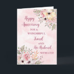 Carte Floral Friend et son anniversaire de mari<br><div class="desc">Bonne carte d'anniversaire mariage pour ami et son mari avec de belles fleurs vintages aquarelle et verset sentimental.</div>