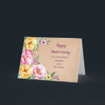 Carte Floral Friend et son épouse Mariage Anniversaire<br><div class="desc">Bonne carte d'anniversaire mariage pour ami et sa femme avec des fleurs rustiques et des vers feutrés.</div>