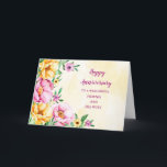 Carte Floral Friend et son épouse Mariage Anniversaire<br><div class="desc">Bonne carte d'anniversaire mariage pour ami et sa femme avec des fleurs rustiques et des vers feutrés.</div>