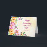 Carte Floral Friend et son épouse Mariage Anniversaire<br><div class="desc">Bonne carte d'anniversaire mariage pour ami et sa femme avec des fleurs rustiques et des vers feutrés.</div>