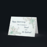 Carte Floral Friend et Son Mari Anniversaire<br><div class="desc">Joyeuse carte d'anniversaire mariage pour l'amie et son mari avec de jolies fleurs bleu clair,  et verset chaleureux.</div>
