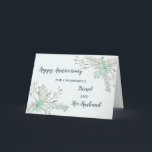Carte Floral Friend et Son Mari Anniversaire<br><div class="desc">Joyeuse carte d'anniversaire mariage pour l'amie et son mari avec de jolies fleurs bleu clair,  et verset chaleureux.</div>