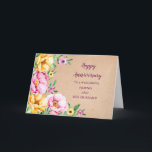 Carte Floral Friend et Son Mari Anniversaire<br><div class="desc">Joyeuse carte d'anniversaire mariage pour amie et son mari avec des fleurs rustiques et des vers feutrés.</div>