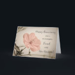 Carte Floral Friend et Son Mari Anniversaire<br><div class="desc">Joyeuse carte d'anniversaire mariage pour l'amie et son mari avec des fleurs roses assez vintages,  et verset sincère.</div>