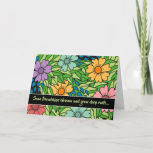 Carte Floral Friends BFF pour une longue réflexion de vo