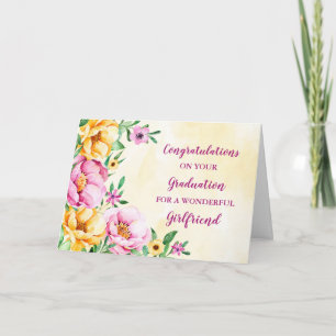 Carte Floral Girlfriend Félicitations Graduation