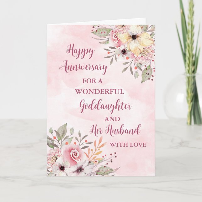 Carte Floral Godgirl et son anniversaire de mari (Devant)