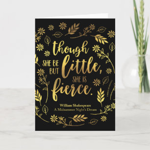 Carte Floral Gold Little Mais Fierce William Shakespeare
