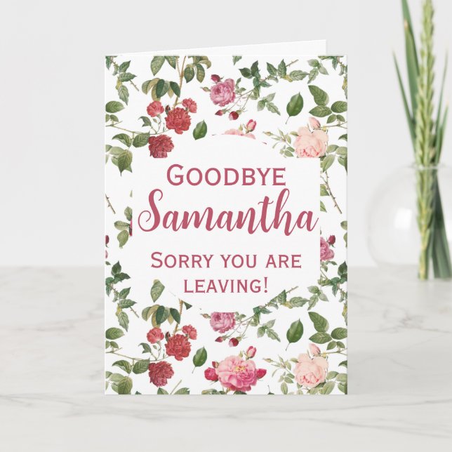 Carte Floral Goodbye Rose Flower (Devant)