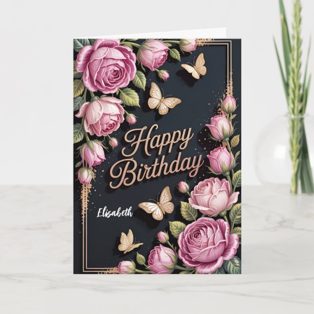Carte Floral Happy Birthday (Devant)