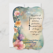 "Floral Haze Anniversaire Félicité"Carte de vœux