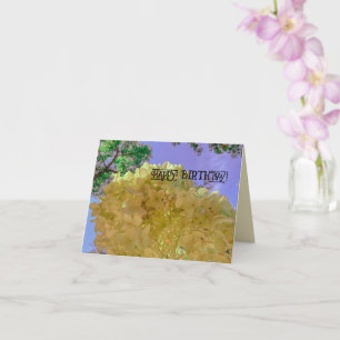 Carte Floral hortensia jaune joli ANNIVERSAIRE