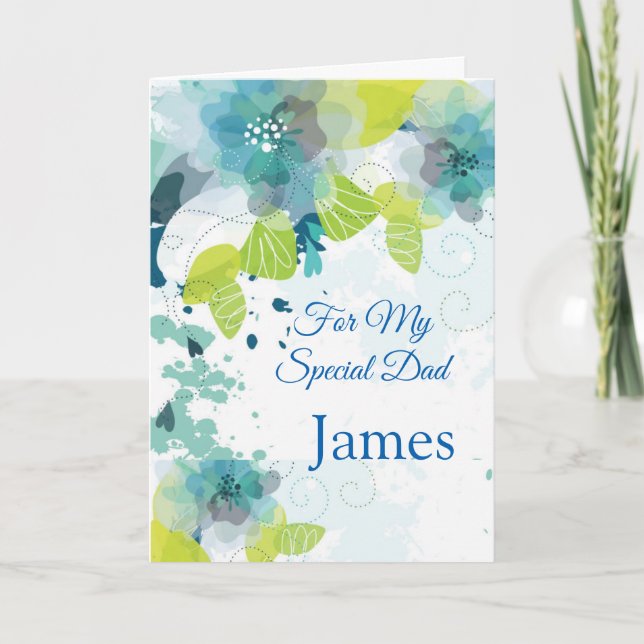Carte Floral Impression personnalisée Nom Carte-Fê (Devant)