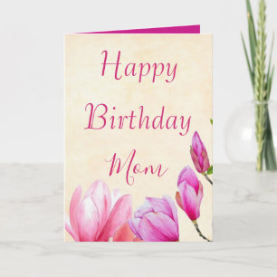 Carte Floral Joyeux Anniversaire Photo Maman à l'intérie