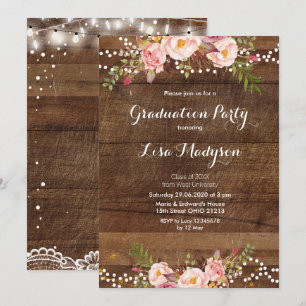 Carte Floral Lace String Lights Graduation Party