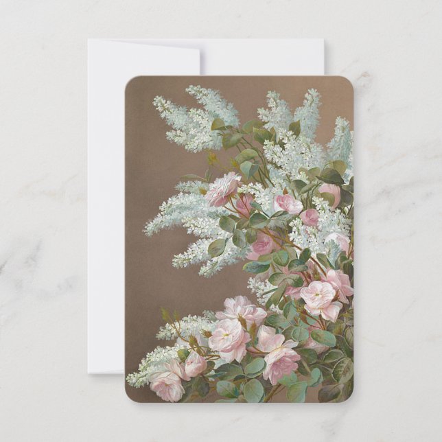 Carte Floral Lilac et Rose avec Enveloppe (Devant)