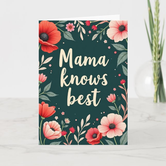 Carte Floral Mama Knows Best (Devant)