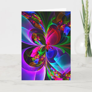 Carte Floral moderne Art Abstrait Rouge Bleu Motif #12