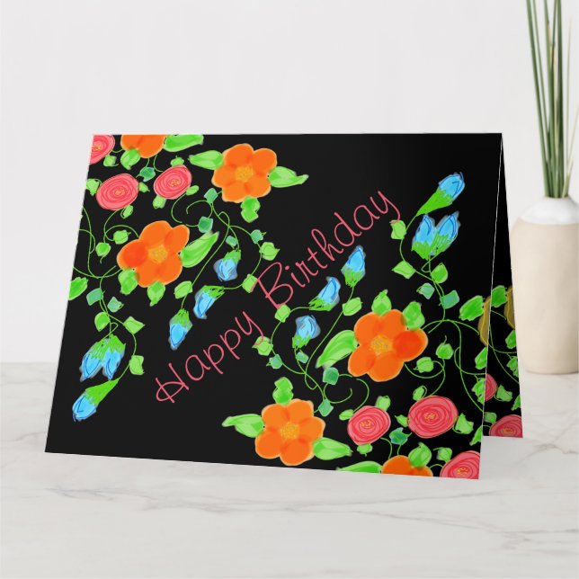 Carte Floral moderne coloré (Devant)