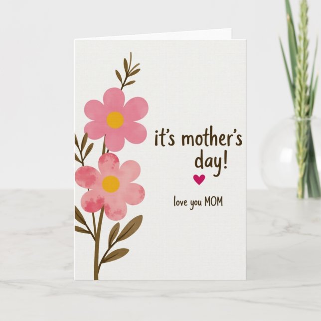 Carte Floral Mothers Day Message Card (Devant)