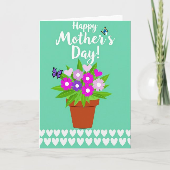 Carte Floral Mothers Day Terracotta Card (Devant)