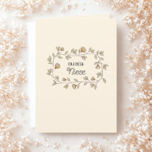 Floral Niece ou Custom Bénéficiaire et Texte Anniv