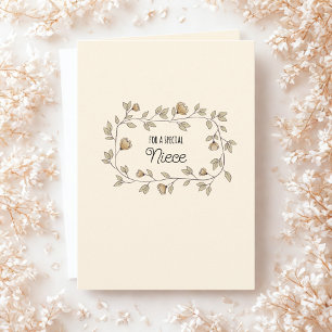 Carte Floral Niece ou Custom Bénéficiaire et Texte Anniv