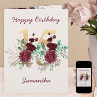 Floral Numéro 15 Personnalisé 15e anniversaire
