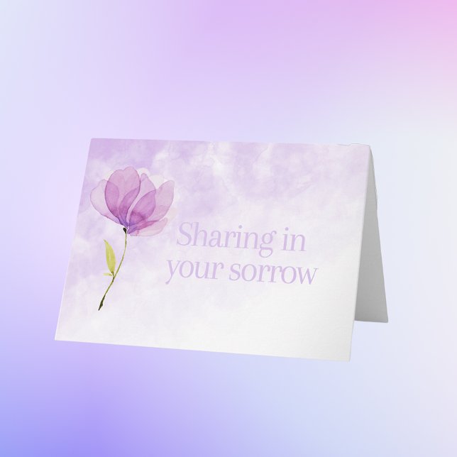 Carte Floral Partage Votre Douleur Sympathie Condolence (Créateur téléchargé)