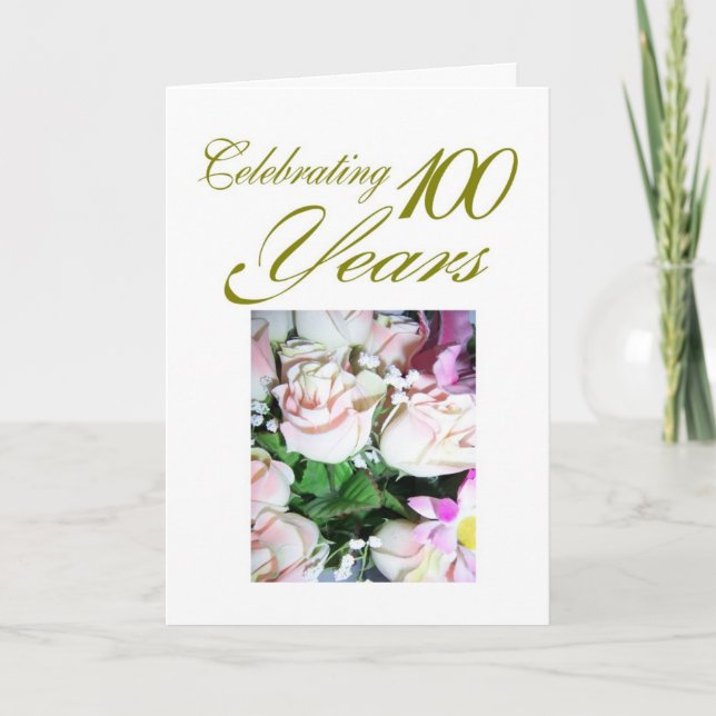 Carte Floral Personnalisé 100e anniversaire (Devant)