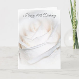 Carte Floral Rose blanche Personnalisé 40e anniversaire