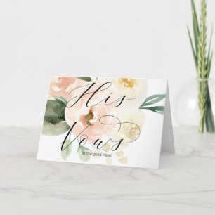 Carte Floral rose pâle Ses Vows Mariage Keepsaké