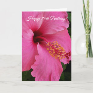 Carte Floral rose Personnalisé 70e anniversaire