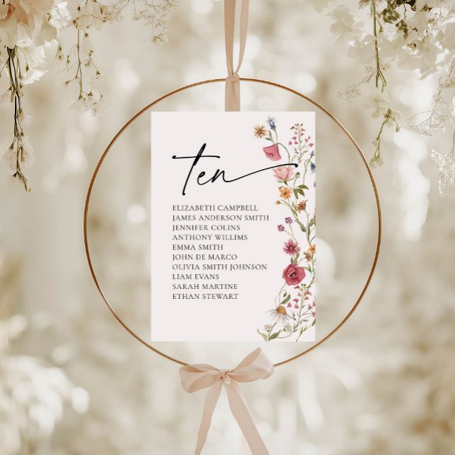 Carte Floral Seating Chart | Tableau 1 (Créateur téléchargé)