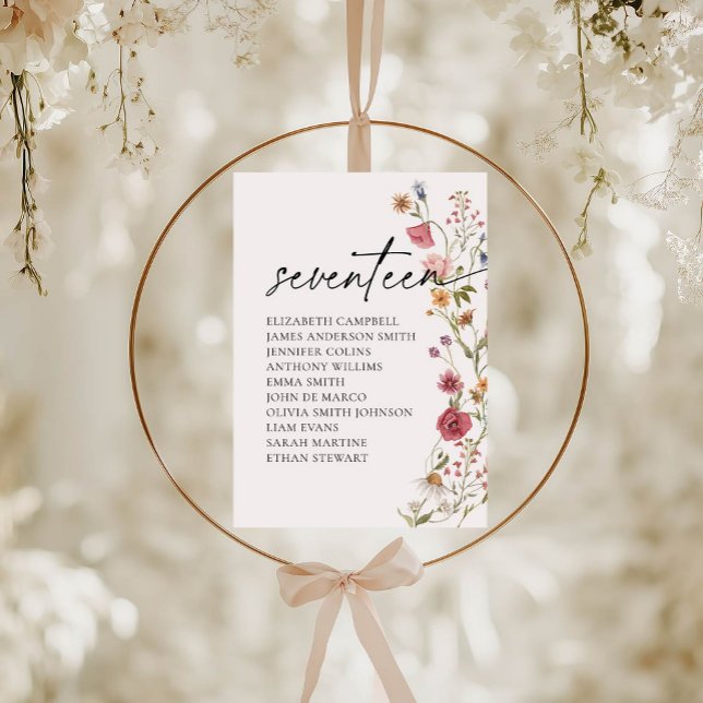 Carte Floral Seating Chart | Tableau Dix-sept (Créateur téléchargé)